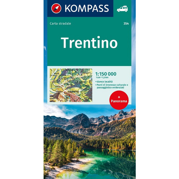 KOMPASS AUTOKARTE TRENTINO 1:150.000 - Straßenkarte