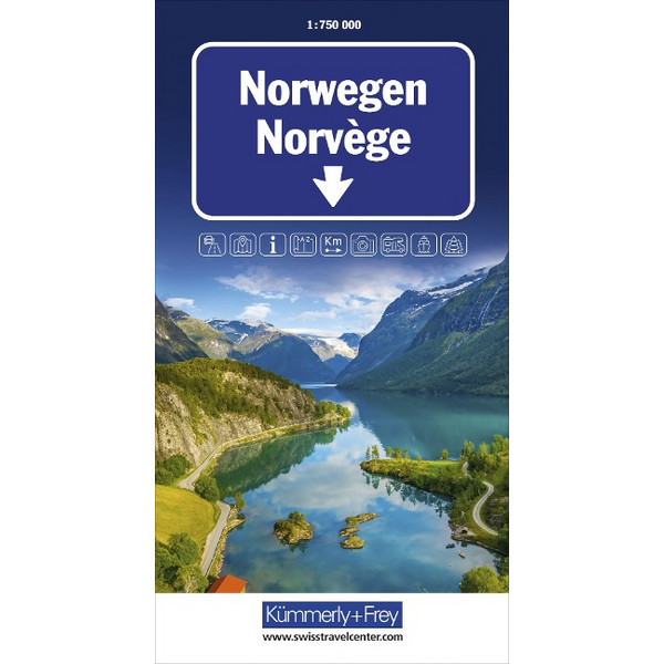 NORWEGEN STRASSENKARTE 1:750 000 Ansicht 1