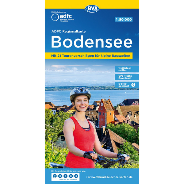 ADFC-REGIONALKARTE BODENSEE, 1:50.000, REIß- UND WETTERFEST - Fahrradkarte