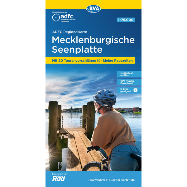 ADFC-REGIONALKARTE MECKLENBURGISCHE SEENPLATTE 1:75.000 - Fahrradkarte Ansicht 1