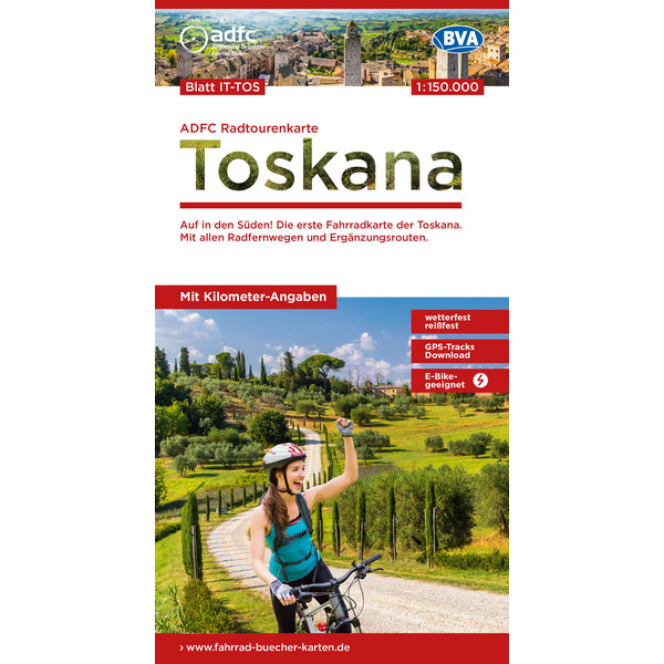 ADFC-RADTOURENKARTE IT-TOS TOSKANA 1:150.000 - Fahrradkarte Ansicht 1