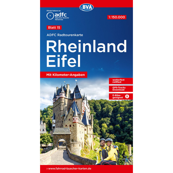 ADFC-RADTOURENKARTE 15 RHEINLAND /EIFEL 1:150.000 - Fahrradkarte Ansicht 1