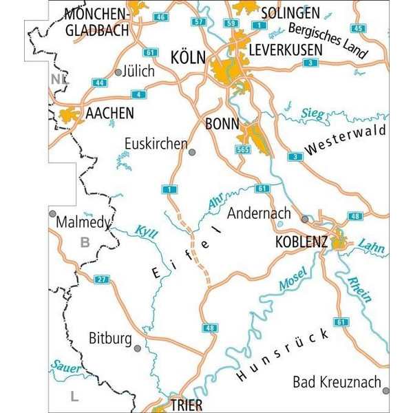 ADFC-RADTOURENKARTE 15 RHEINLAND /EIFEL 1:150.000 - Fahrradkarte Ansicht 2