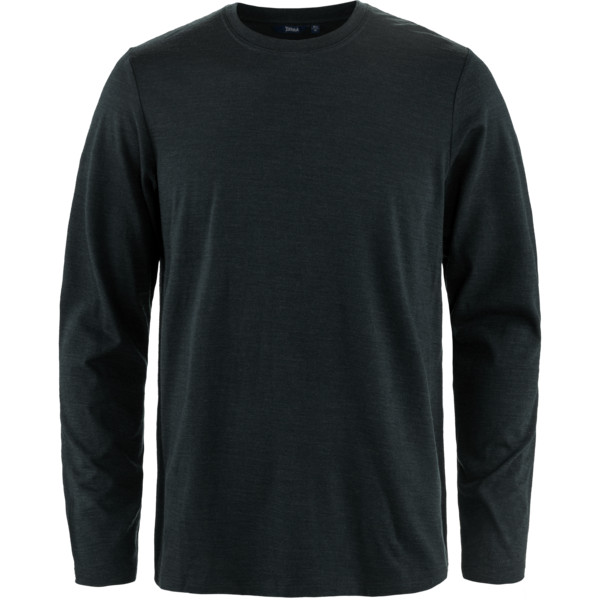 WOOL TEE LONG SLEEVE M Herren - Langarmshirt-BLACK