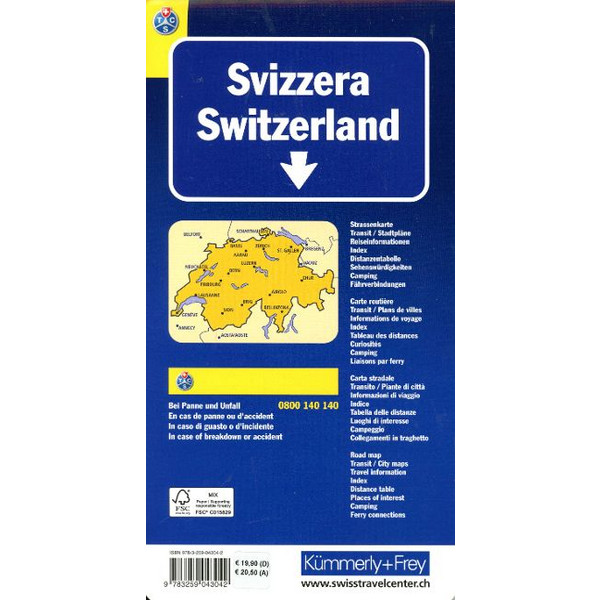 SCHWEIZ TCS STRASSENKARTE 1:301 000 Ansicht 2