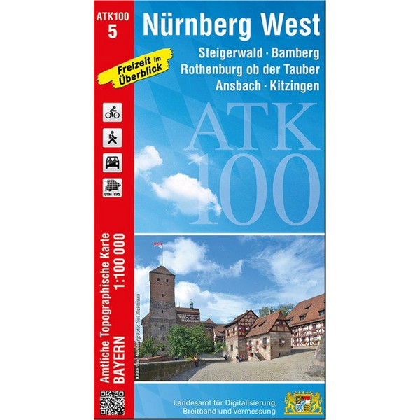 ATK100-5 NÜRNBERG WEST (AMTLICHE TOPOGRAPHISCHE KARTE) - Wanderkarte Ansicht 1