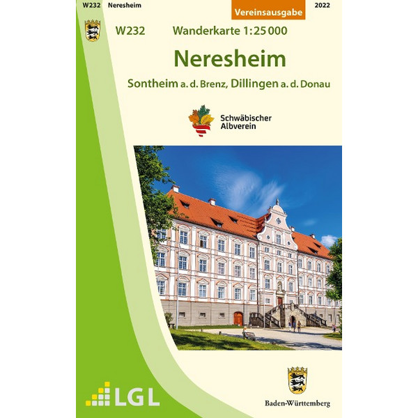 W232 NERESHEIM - SONTHEIM A.D.BRENZ, DILLINGEN A.D.DONAU - Wanderkarte Ansicht 1