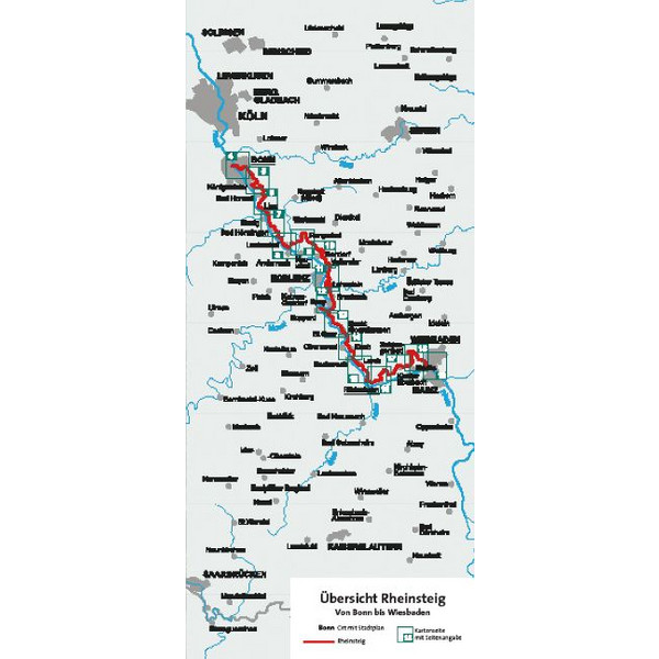 KOMPASS WANDER-TOURENKARTE RHEINSTEIG 1:50.000 Ansicht 2
