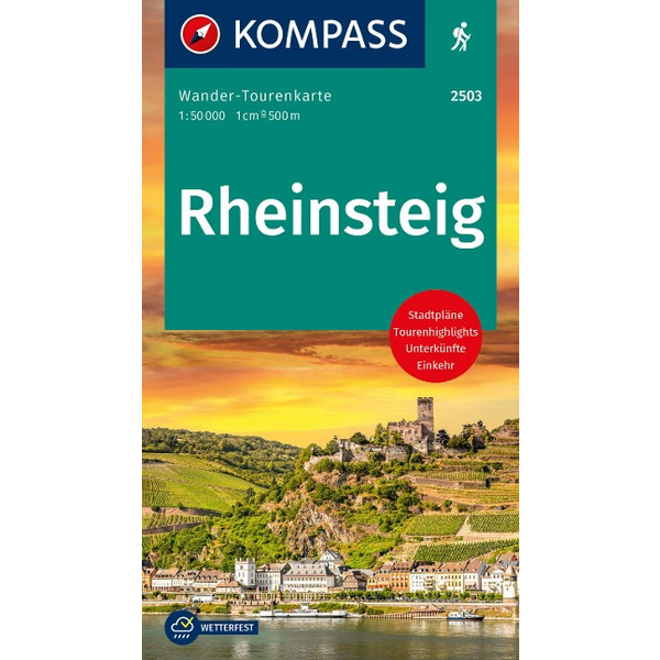 KOMPASS WANDER-TOURENKARTE RHEINSTEIG 1:50.000 Ansicht 1