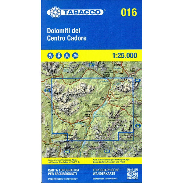 TABACCO WANDERN DOLOMITI CADORE 1:25000 Ansicht 1
