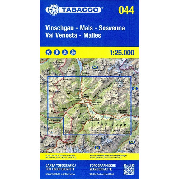 TABACCO WANDERN VINSCHGAU SESVENNA 1:25000 Ansicht 1