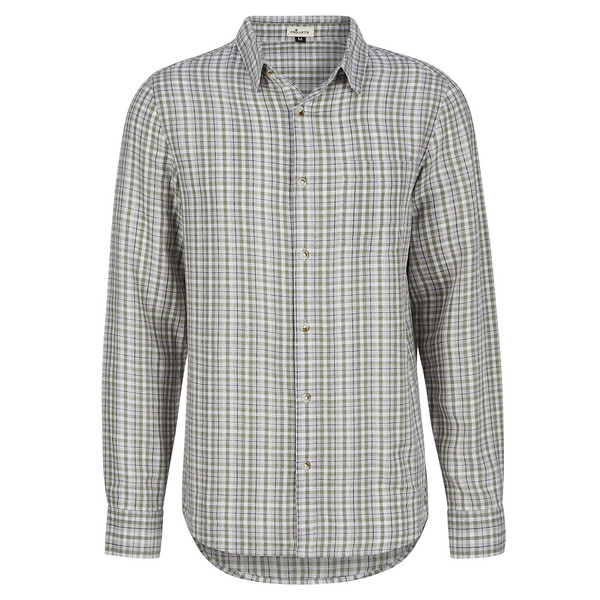 GRIMSA L/S SHIRT Herren - Outdoor Hemd-SEA SPRAY/BRIGHT WHITE CHECKED