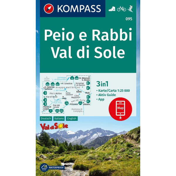 KOMPASS WANDERKARTE 095 PEIO E RABBI, VAL DI SOLE 1:25.000 Ansicht 1