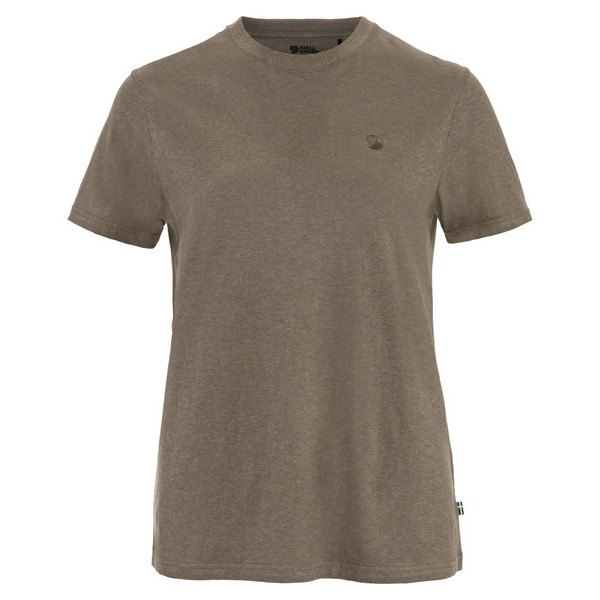 HEMP BLEND T-SHIRT W Damen - T-Shirt-SUEDE BROWN