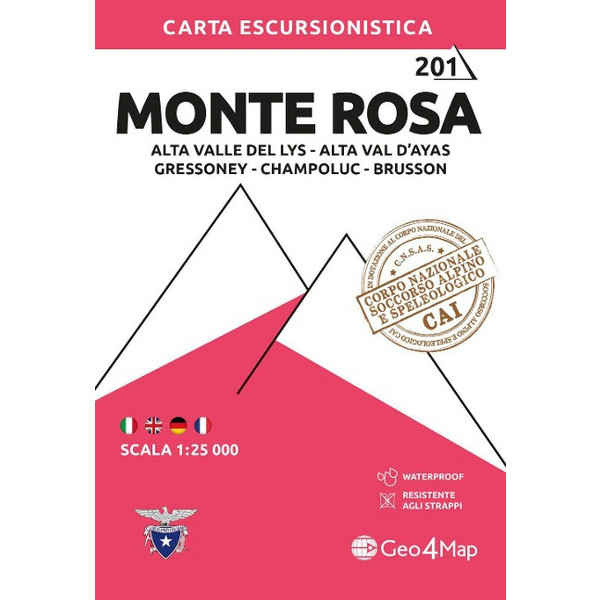 MONTE ROSA - Wanderkarte Ansicht 1