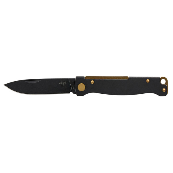 Böker Plus ATLAS BLACK STONEWASH BRASS - Klappmesser Ansicht 1