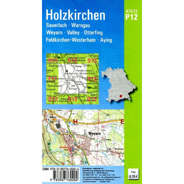 ATK25-P12 HOLZKIRCHEN (AMTLICHE TOPOGRAPHISCHE KARTE 1:25000 - Wanderkarte Ansicht 2