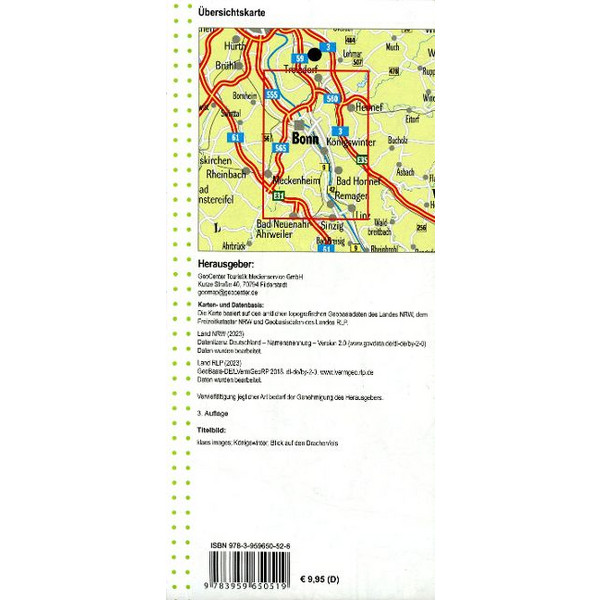 BONN, SIEBENGEBIRGE UND KOTTENFORST BLATT 22 - Wanderkarte Ansicht 2