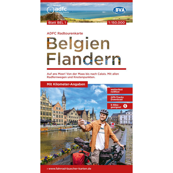 ADFC-RADTOURENKARTE BEL 1 BELGIEN FLANDERN 1:150.000 - Fahrradkarte Ansicht 1