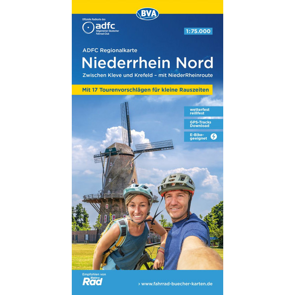 ADFC-REGIONALKARTE NIEDERRHEIN NORD, 1:75.000 - Fahrradkarte Ansicht 1