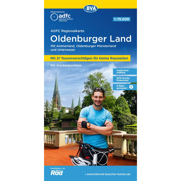 ADFC-REGIONALKARTE OLDENBURGER LAND, 1:75.000 - Fahrradkarte Ansicht 1
