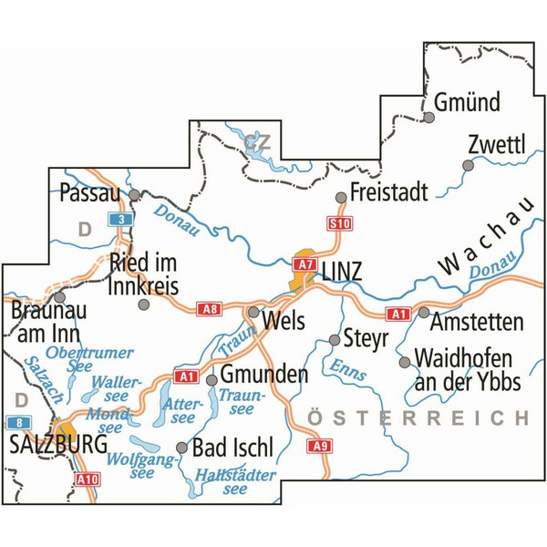 ADFC-RADTOURENKARTE ÖS1 ÖSTERREICH DONAUTAL SALZBURG - Fahrradkarte Ansicht 2