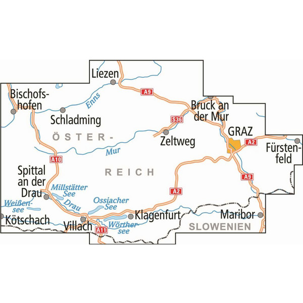 ADFC-RADTOURENKARTE ÖS3 ÖSTERREICH STEIERMARK KÄRNTEN - Fahrradkarte Ansicht 2
