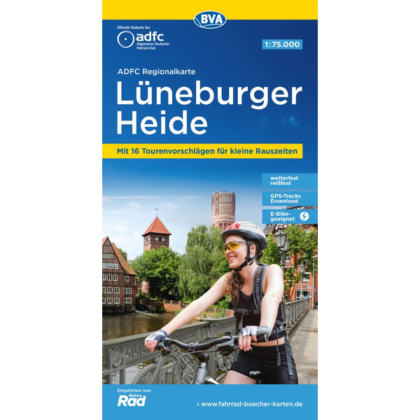 ADFC-REGIONALKARTE LÜNEBURGER HEIDE, 1:75.000 - Fahrradkarte Ansicht 1