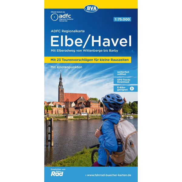 ADFC-REGIONALKARTE ELBE/HAVEL, 1:75.000 - Fahrradkarte Ansicht 1