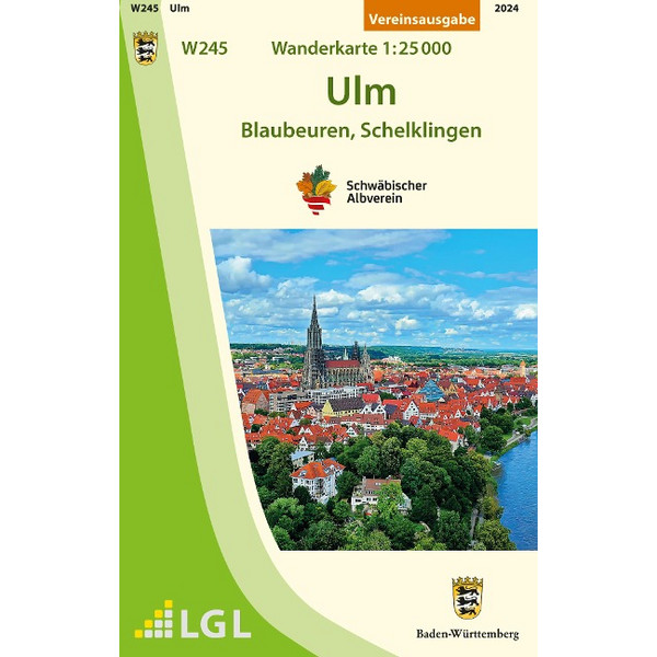 W245 ULM - BLAUBEUREN, SCHELKLINGEN - Wanderkarte Ansicht 1