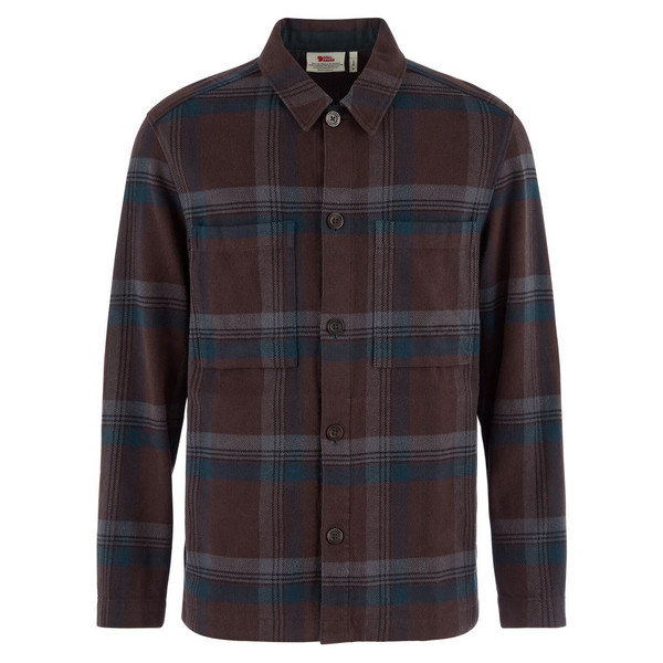 SINGI FLANNEL OVERSHIRT M Herren - Flanellhemd-BLACK OAK-DARK NAVY
