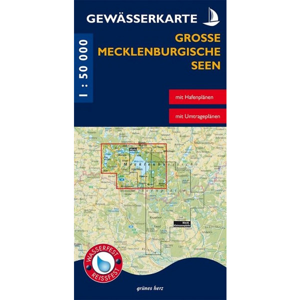 GEWÄSSERKARTE GROßE MECKLENBURGISCHE SEEN - Wasserkarte Ansicht 1