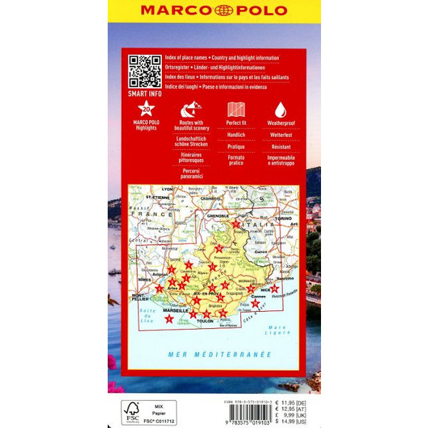 MARCO POLO REISEKARTE PROVENCE-ALPES-CÔTE D'AZUR 1:275.000 - Straßenkarte Ansicht 2