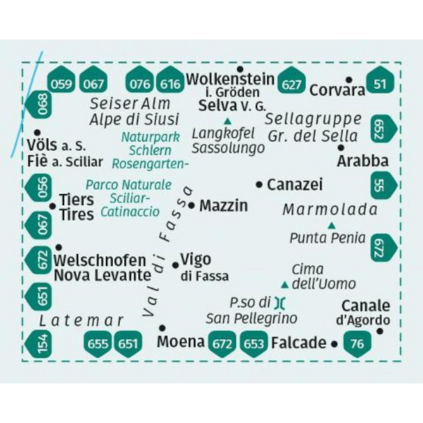 KOMPASS WANDERKARTE 650 VAL DI FASSA, MARMOLADA Ansicht 2