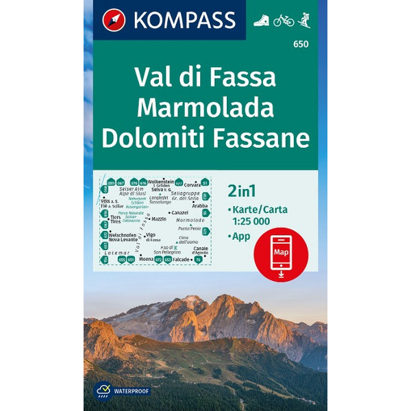 KOMPASS WANDERKARTE 650 VAL DI FASSA, MARMOLADA Ansicht 1