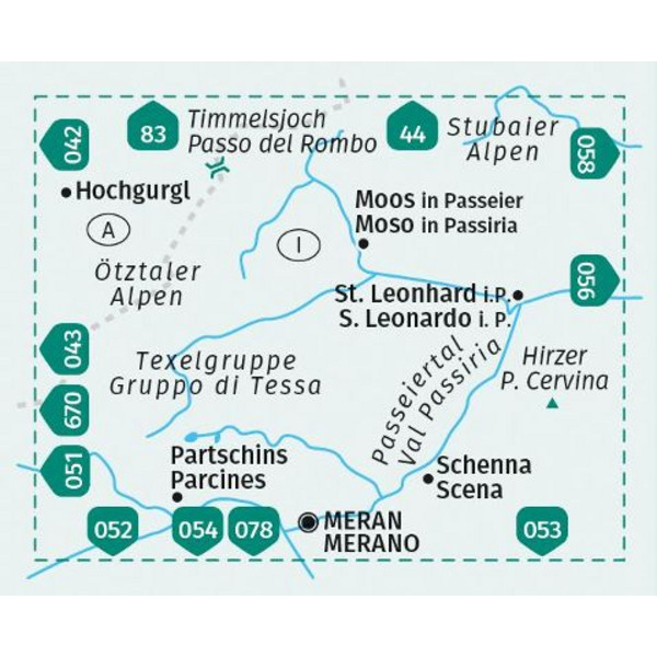 KOMPASS WANDERKARTE 044 PASSEIERTAL / VAL PASSIRIA 1:25.000 Ansicht 2