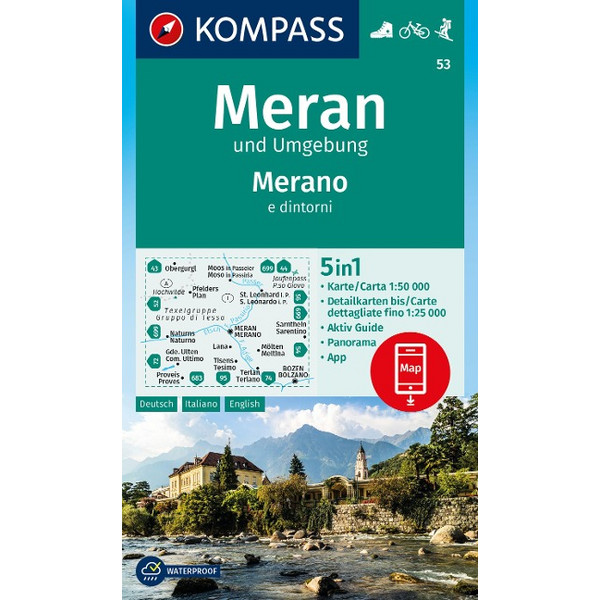 KOMPASS WANDERKARTE 53 MERAN UND UMGEBUNG Ansicht 1
