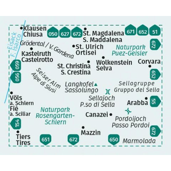 KOMPASS WANDERKARTE 616 GRÖDEN / VAL GARDENA, SELLA, CANAZEI Ansicht 2