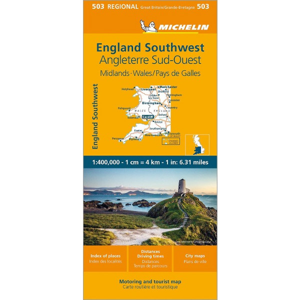 MICHELIN MAP GREAT BRITAIN: WALES, THE MIDLANDS, SOUTH WEST - Straßenkarte