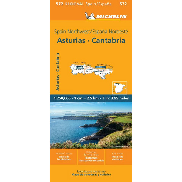 MICHELIN MAP SPAIN: NORTHWEST, ASTURIAS, CANTABRIA MAP 572 - Straßenkarte Ansicht 1