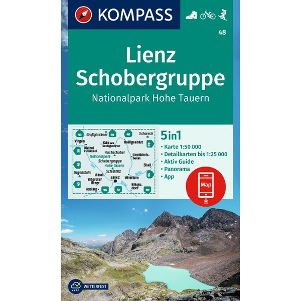 KOMPASS WANDERKARTE 48 LIENZ, SCHOBERGRUPPE, NP HOHE TAUERN Ansicht 1