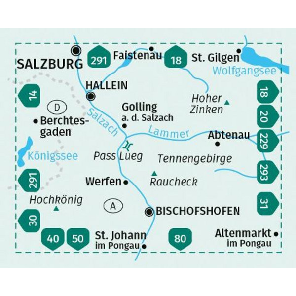 KOMPASS WANDERKARTE 15 TENNENGEBIRGE, HOCHKÖNIG Ansicht 2