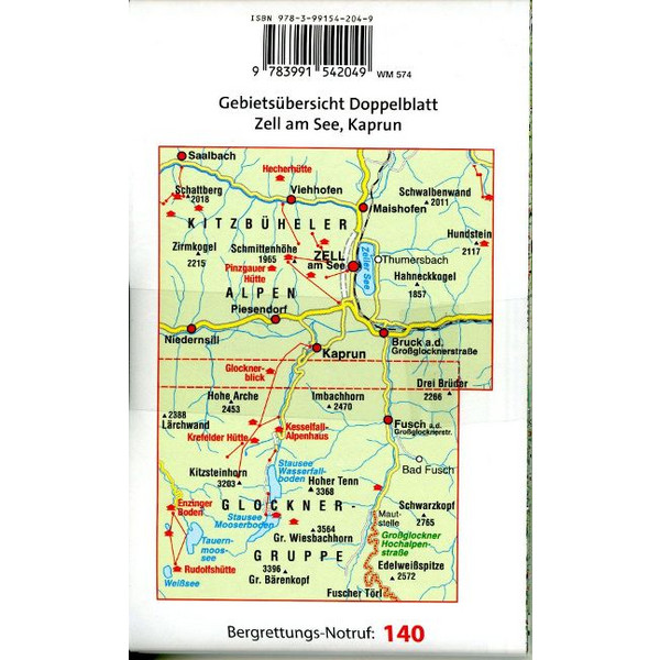 MAYR WANDERKARTE ZELL AM SEE, KAPRUN XL 1:25.000 Ansicht 2