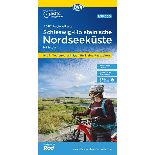 ADFC-REGIONALKARTE SCHLESWIG-HOLSTEINISCHE NORDSEEKÜSTE - Fahrradkarte Ansicht 1