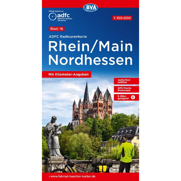 ADFC-RADTOURENKARTE 16 RHEIN/MAIN NORDHESSEN 1:150.000 - Fahrradkarte