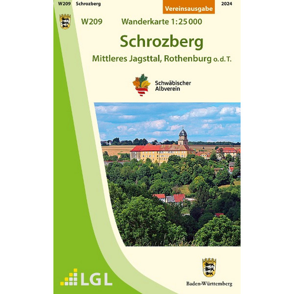 W209 SCHROZBERG - MITTLERES JAGSTTAL, ROTHENBURG O.D.T. - Wanderkarte Ansicht 1