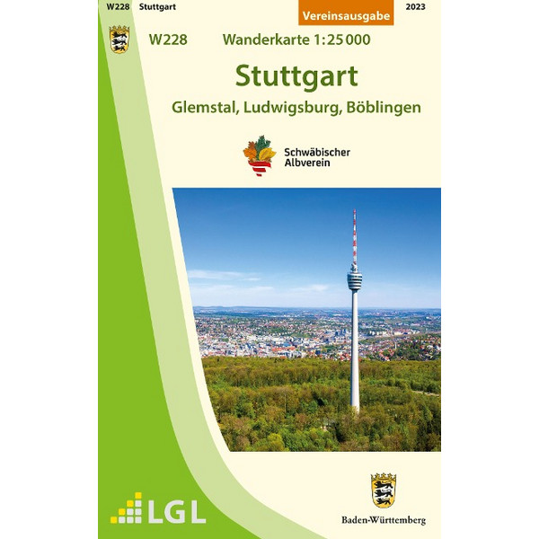 W228 STUTTGART - GLEMSTAL, LUDWIGSBURG, BÖBLINGEN - Wanderkarte