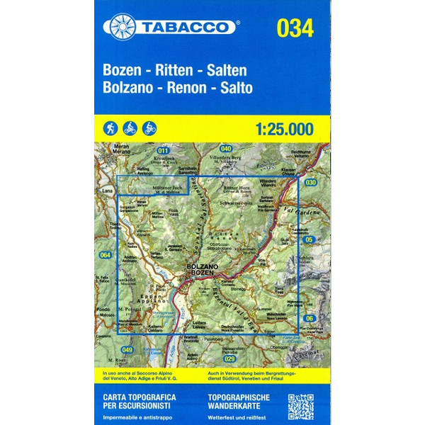 TABACCO WANDERN BOZEN-RITTEN-SALTEN-BOLZANO-RENON-SALTO - Wanderkarte