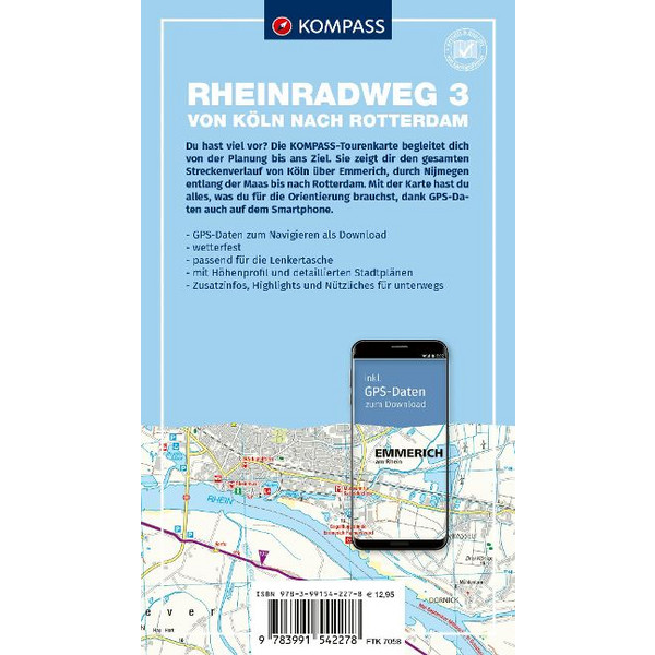 KOMPASS FAHRRAD-TOURENKARTE RHEINRADWEG 3 Ansicht 2