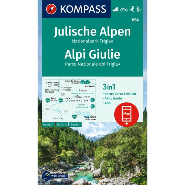 KOMPASS WANDERKARTE 064 JULISCHE ALPEN, NATIONALPARK TRIGLAV Ansicht 1